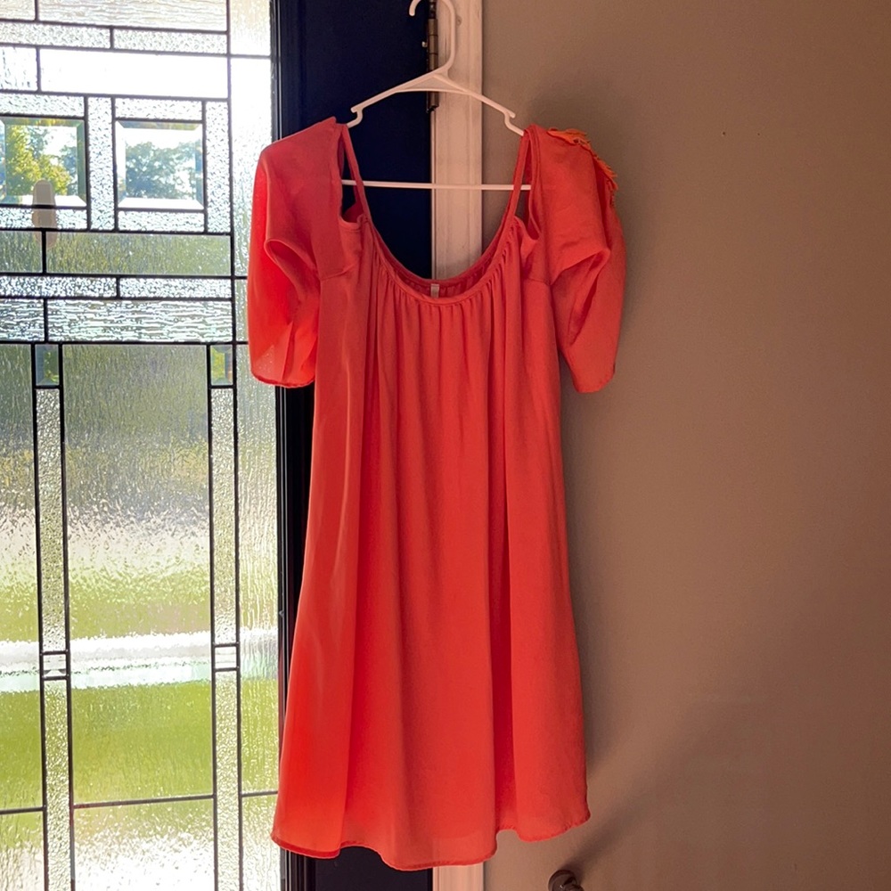 Size small cold shoulder coral dress